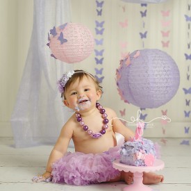 Whimsical Pink & Lavender Butterfly Smash Cake Session | CT Smash Cake Photographer Elizabeth Frederick Photography specializing in Connecticut First Birthday Smash the Cake Photography sessions