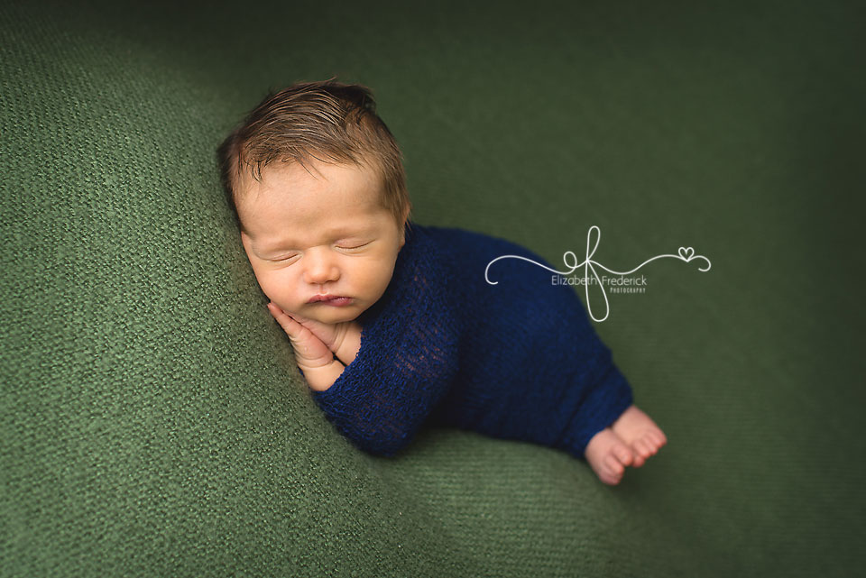 Green & Navy Newborn Photography Session | Connecticut Newborn Photographer Elizabeth Frederick Photography