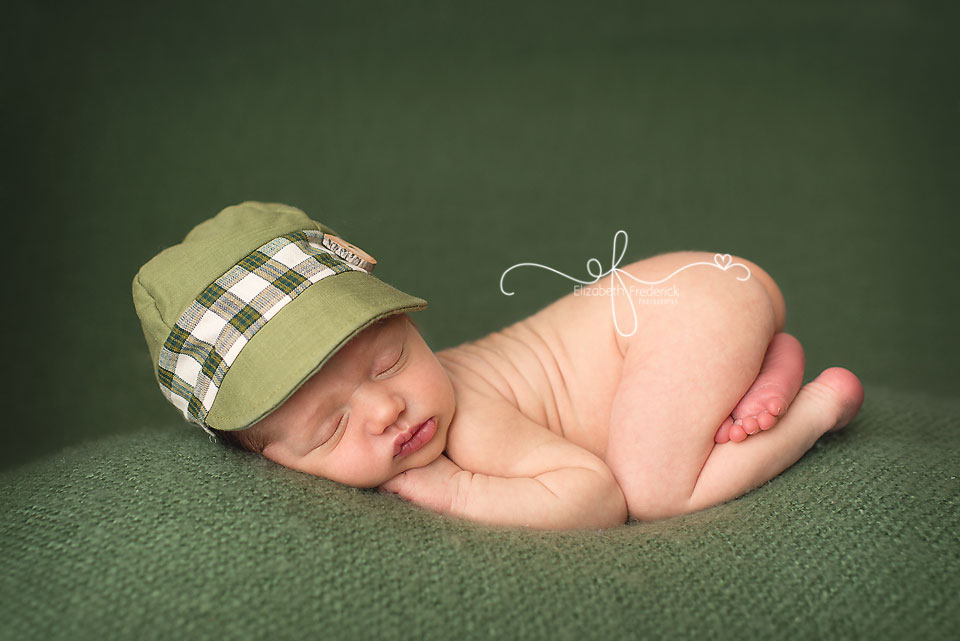 Green & Navy Newborn Photography Session | CT Newborn Photographer Elizabeth Frederick Photography