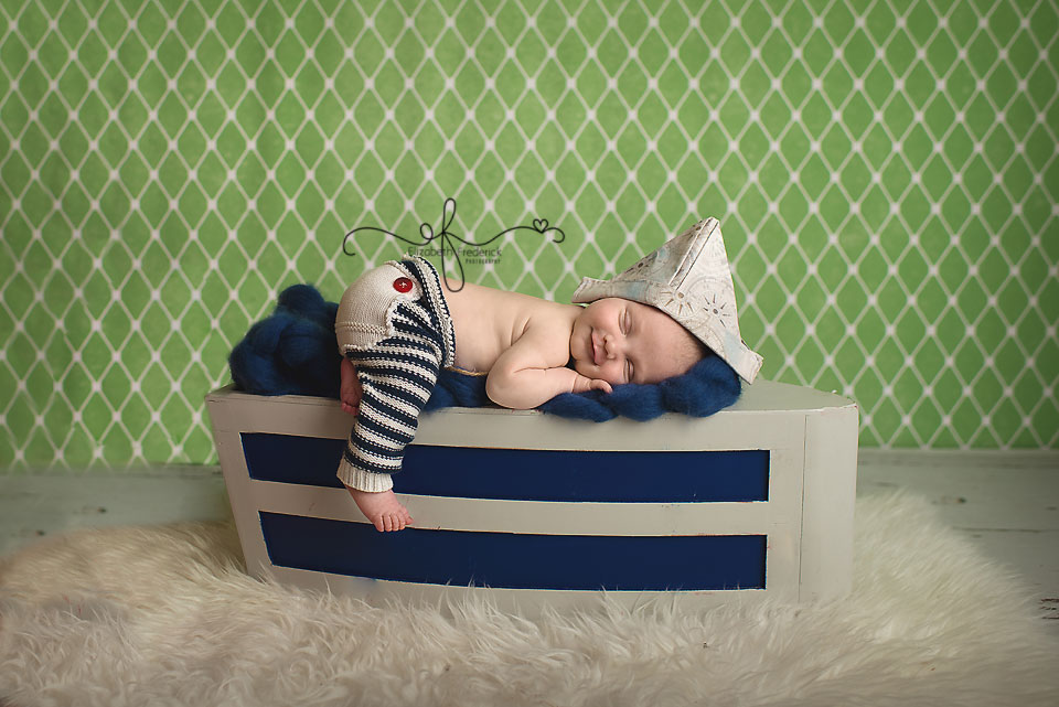 Nautical Green & Navy Newborn Photography Session with CT Newborn Photographer Elizabeth Frederick Photography