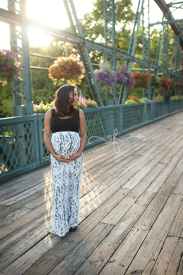 Simsbury Old Drake Flower Bridge Maternity Pregnancy Photography Session | CT Maternity Photographer Elizabeth Frederick Photography