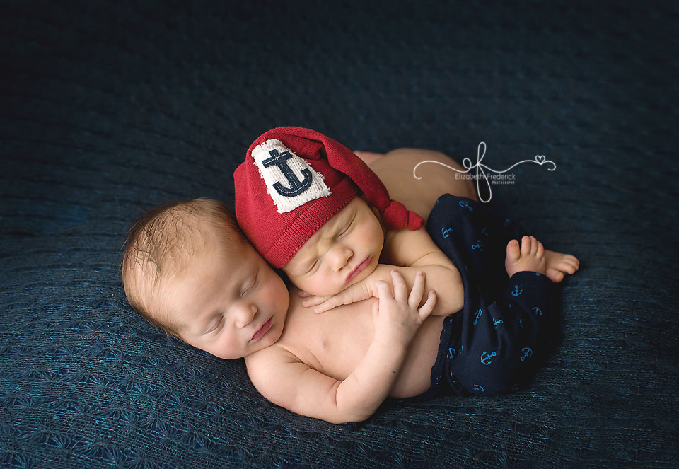 Twin Boys | Twin Newborn Photography | Nautical Twin Newborn Session | Nautical Nursery | CT Twin Newborn Photographer Elizabeth Frederick Photography 