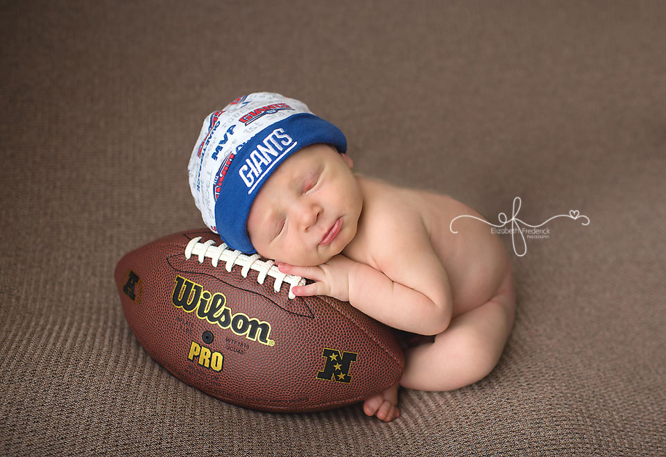 Football Newborn | Giants Newborn Photography Session | CT Newborn Photographer Elizabeth Frederick Photography