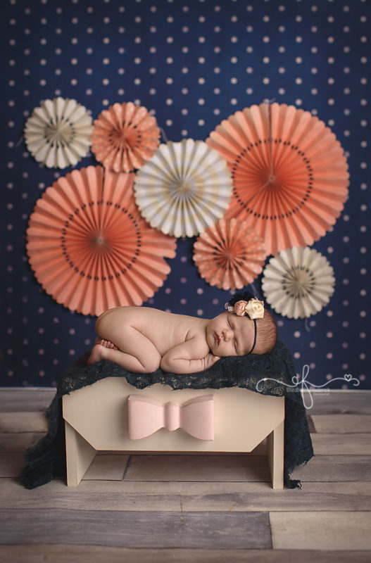 Navy & Coral Newborn Photography Session | Colorful Newborn Photography | CT Newborn Photographer Elizabeth Frederick Photography