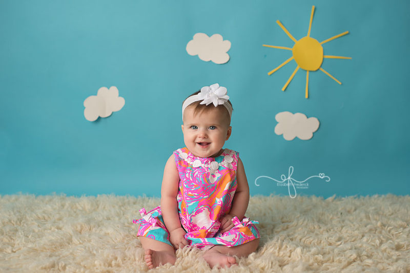 Summer Fun 6 Month Milestone Baby Photography Session | Fun in the sun | CT Baby Photographer Elizabeth Frederick Photography