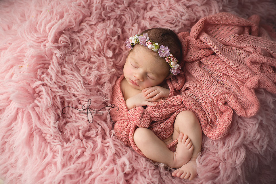 Baby blue, pink, purple & yellow newborn girl photography session | New Haven CT Newborn Photographer Elizabeth Frederick photography