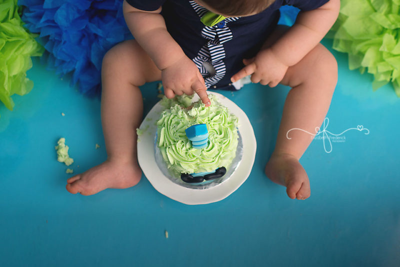 Little Man Mustache & Bow Tie Smash Cake Photography Session | Green & Blue Smash Cake | New Britain CT Smash Cake Photographer