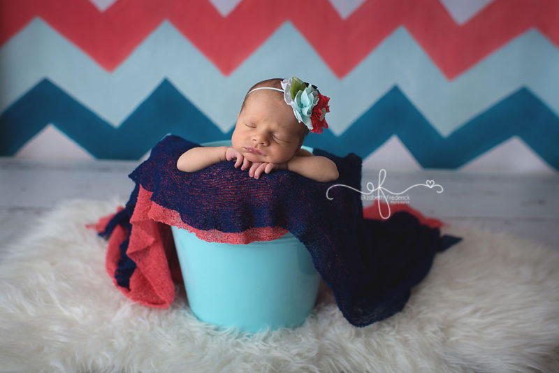 Coral & Navy Newborn Photography Session | Vibrant Newborn Photography | CT Newborn Photographer Elizabeth Frederick Photography