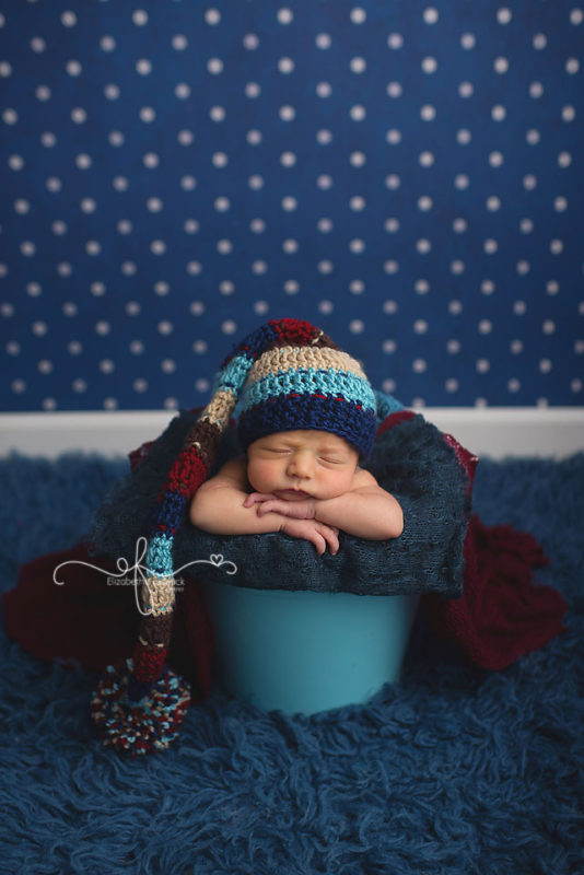 Nautical Navy & Red Newborn Boy Photography Session | Colorful & Vibrant Newborn Photography | Simsbury, CT Newborn Photographer Elizabeth Frederick Photography