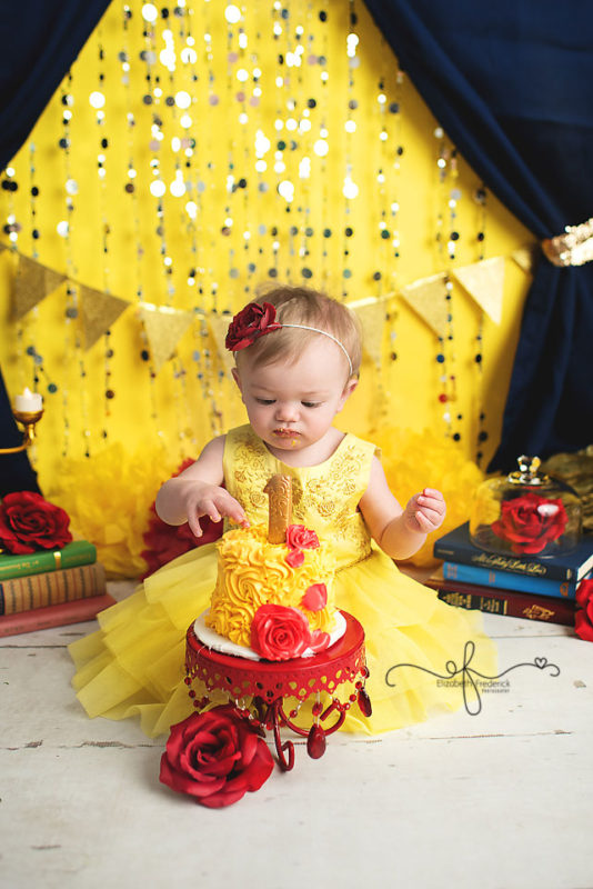 Beauty & the Beast Smash Cake Photography Session | First Birthday | Farmington, CT Smash Cake Photographer
