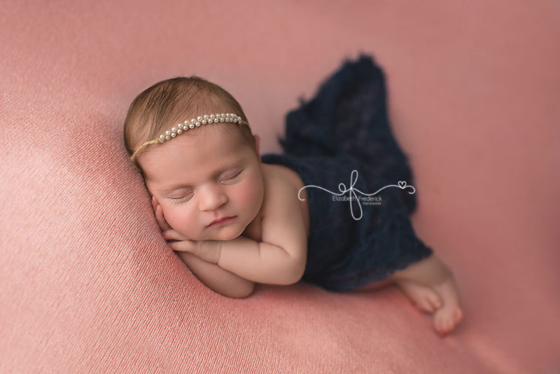 Pink & Navy Nautical Newborn Photography Session | Hamden CT Newborn Photographer Elizabeth Frederick Photography