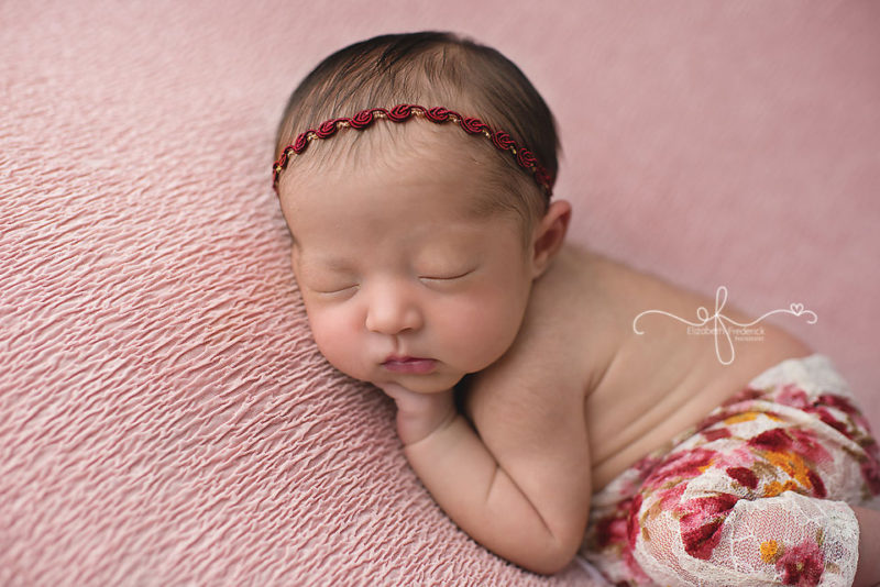 Newborn Girl in Pink | CT Newborn Photographer Elizabeth Frederick Photography www.elizabethfrederickphotography.com