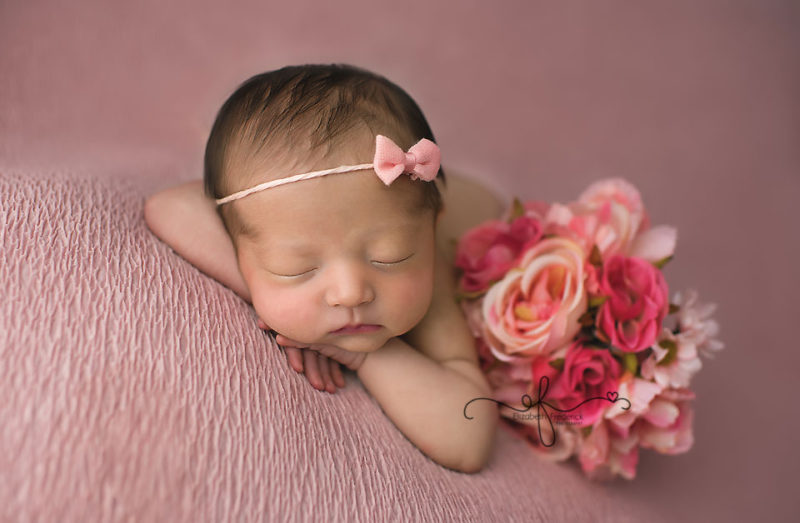 Newborn Girl in Pink | CT Newborn Photographer Elizabeth Frederick Photography www.elizabethfrederickphotography.com