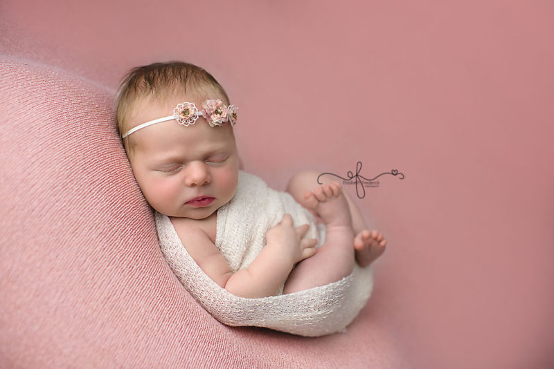 Wrapped pose | Pink Newborn photography session | CT Newborn Photography | CT Newborn Photographer Elizabeth Frederick Photography