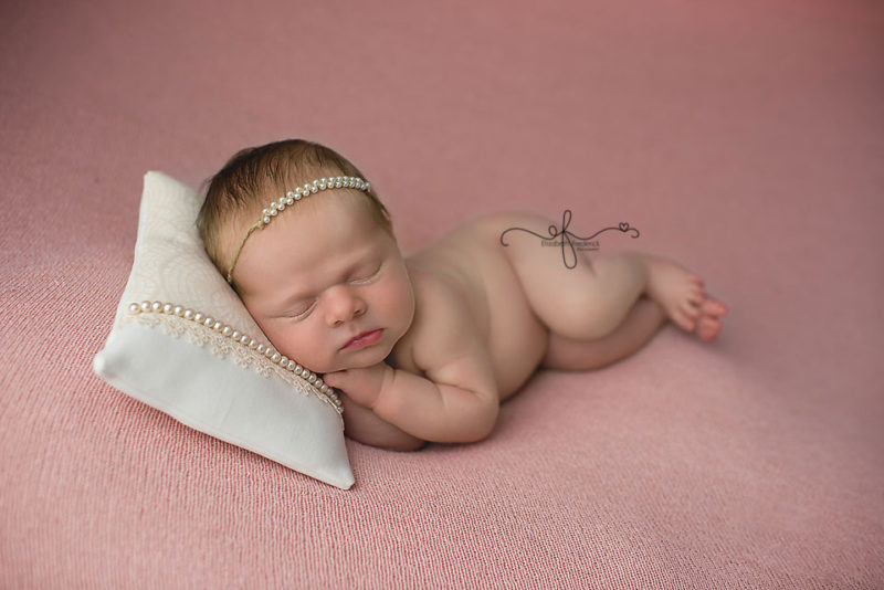 Pillow pose | Pink Newborn photography session | CT Newborn Photography | CT Newborn Photographer Elizabeth Frederick Photography