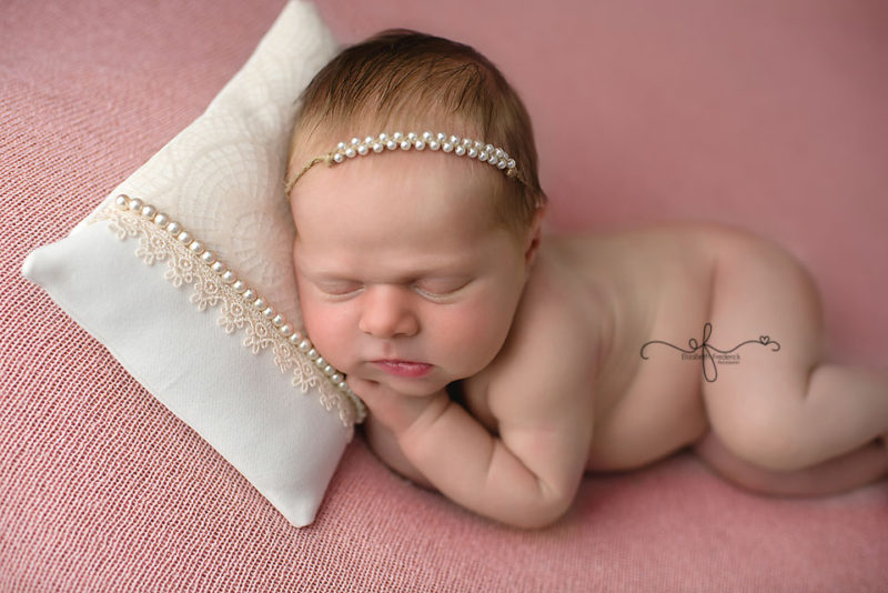 Pillow pose | Pink Newborn photography session | CT Newborn Photography | CT Newborn Photographer Elizabeth Frederick Photography