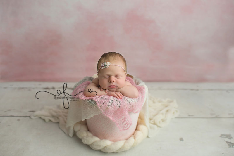 Newborn posed in a bucket | CT Newborn Photography | CT Newborn Photographer Elizabeth Frederick Photography