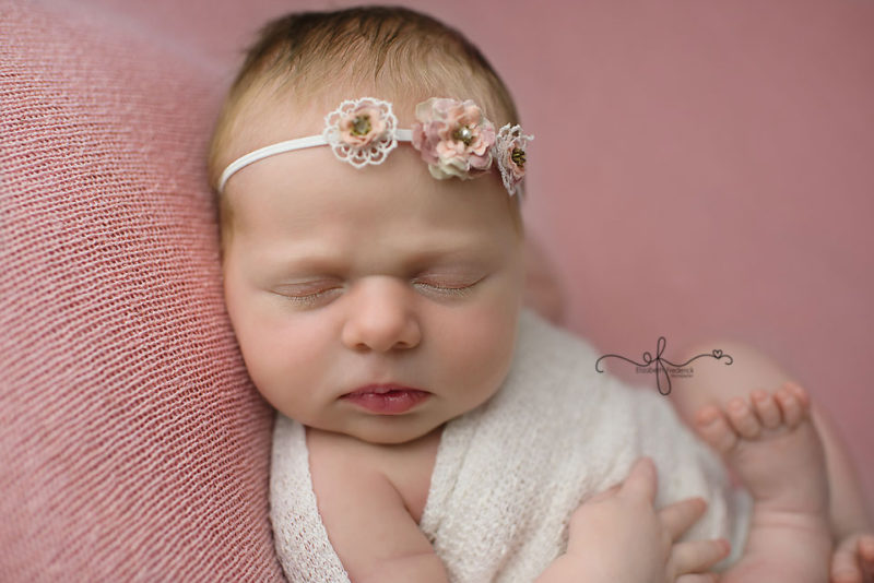 Wrapped pose | Pink Newborn photography session | CT Newborn Photography | CT Newborn Photographer Elizabeth Frederick Photography