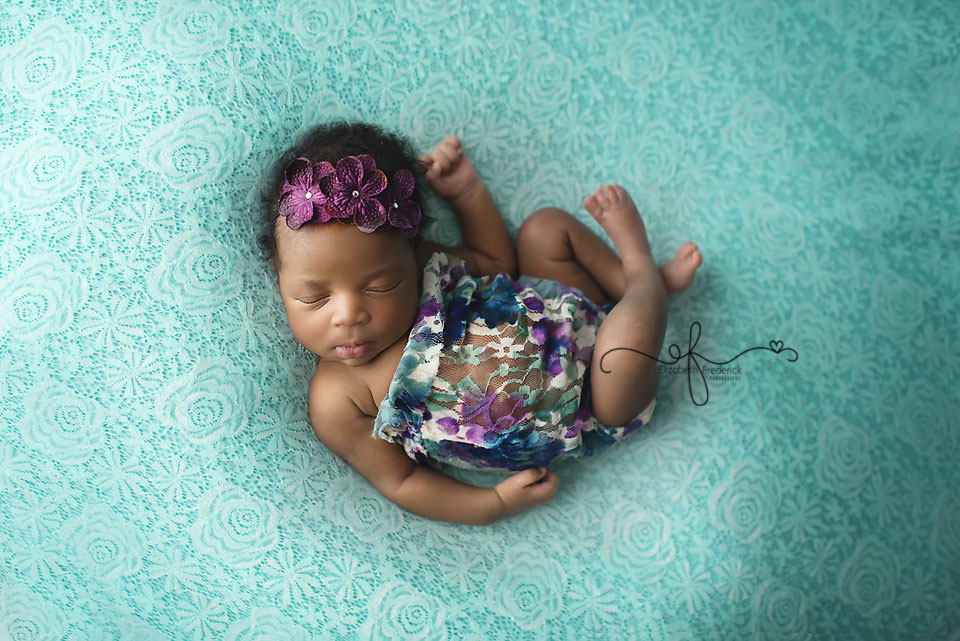 Aqua & Purple Newborn Photography session | Colorful Newborn Photography | Newborn Mini Session | CT Newborn Photographer Elizabeth Frederick Photography