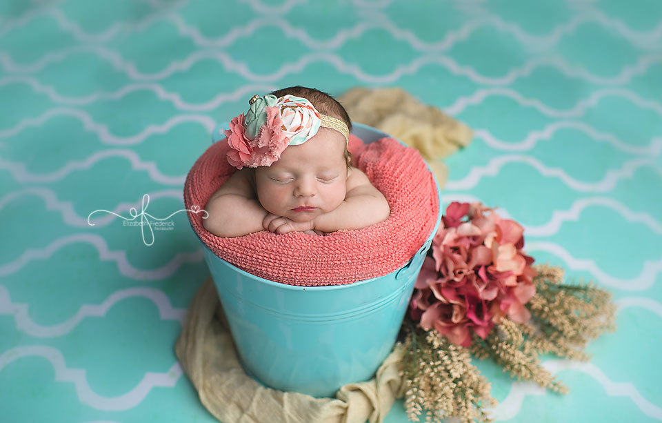 Aqua & Coral Hamden CT Newborn Photographer Vibrant & Coloful Newborn Photography
