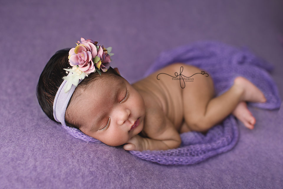 Side lying pose CT Newborn Photography