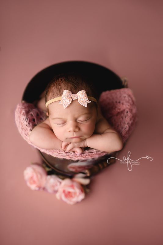 Baby in a bucket, Connecticut newborn photography