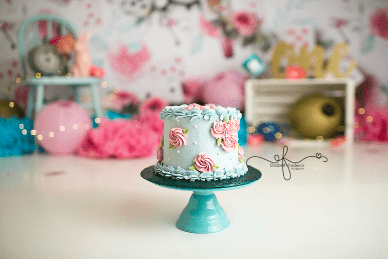 Alice in Wonderland Smash Cake from Dee's One Smart Cookie Glastonbury CT