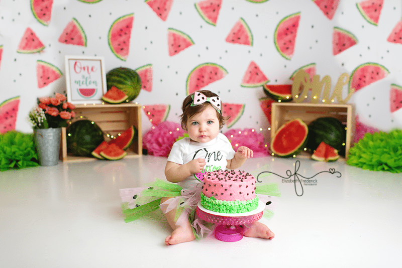 One in a Melon Watermelon Themed Smash Cake Photography session with CT Smash Cake Photographer Elizabeth Frederick Photography
