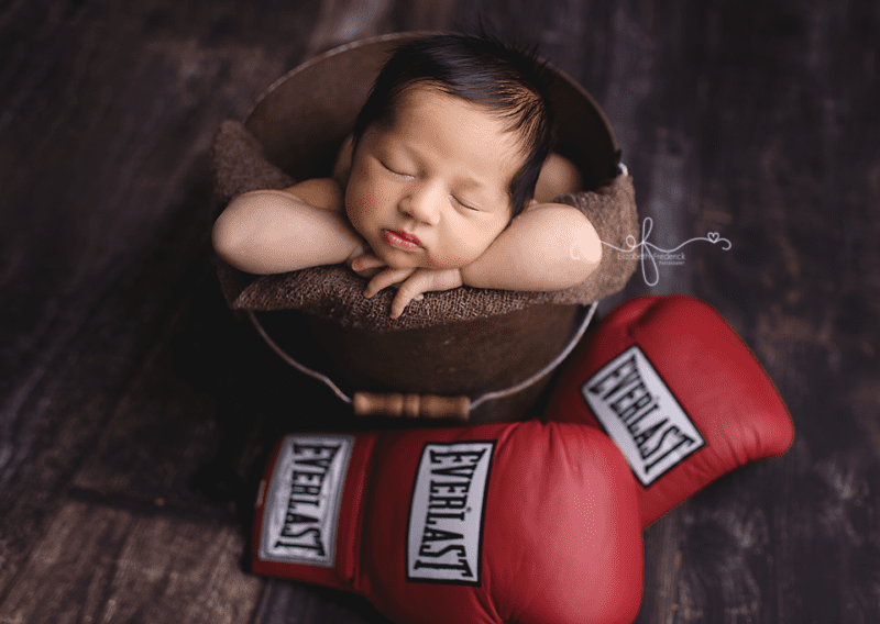 Boxer Gloves Newborn Photography | CT Newborn Photographer Elizabeth Frederick Photography