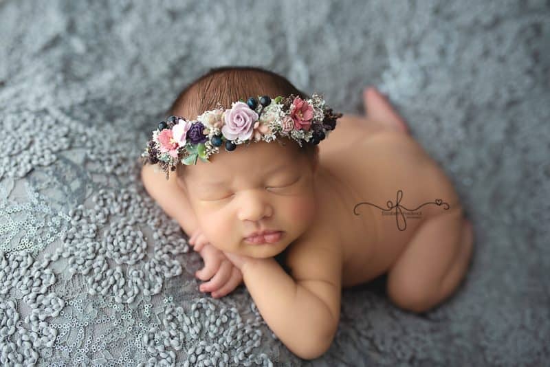 Floral newborn girl session | CT Newborn photography | CT Newborn Photographer Elizabeth Frederick Photography