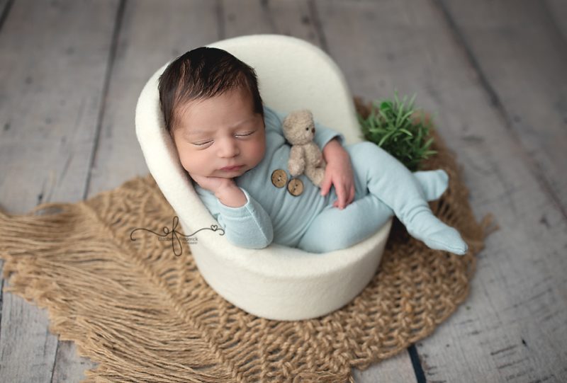 newborn in a chair | CT Newborn Photographer Elizabeth Frederick Photography