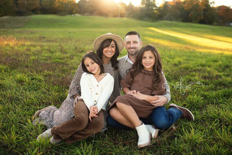 Golden Hour Fall Family Photography Session Autumn Open Field | CT Family Photographer Elizabeth Frederick Photography