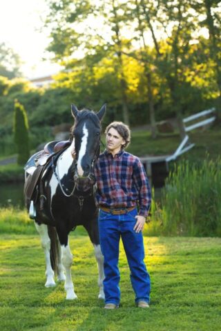 HM-Senior-11 Senior boy photography session with horse in Connecticut