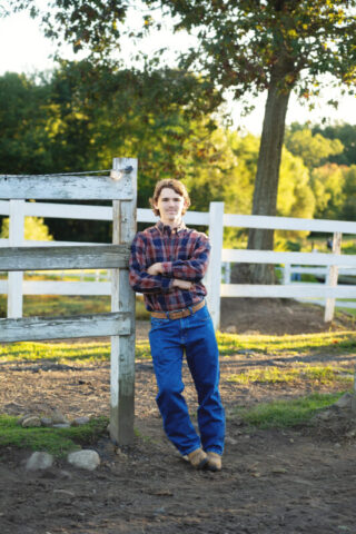 HM-Senior-24 Senior boy photos in his element on a horse farm