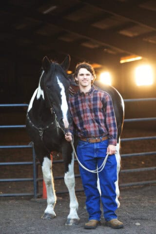 HM-Senior-35 Senior boy photography session with horse in Connecticut