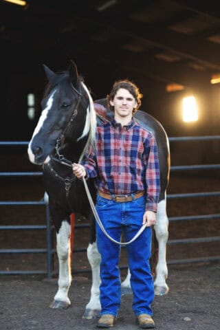 HM-Senior-36 Senior boy photography session with horse in Connecticut