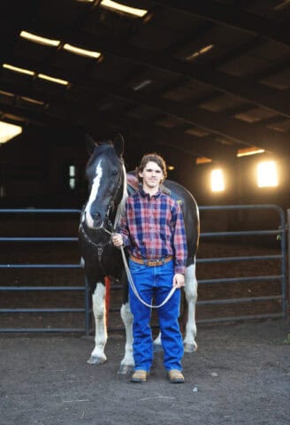 HM-Senior-37 Senior boy photography session with horse in Connecticut