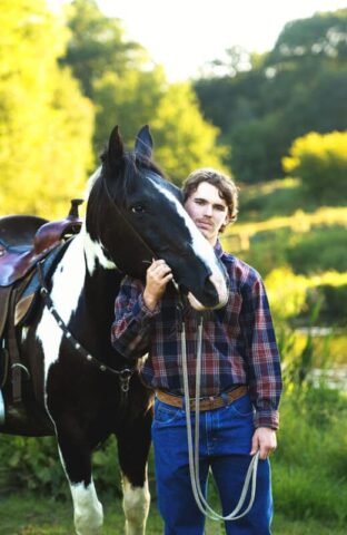 HM-Senior-4 Senior boy photography session with horse in Connecticut